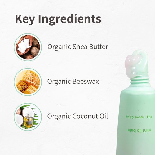 Mint Lip Balm - Hydrating & Cooling Organic Beeswax Formula | Paraben-Free Moisturizer for Dry Lips