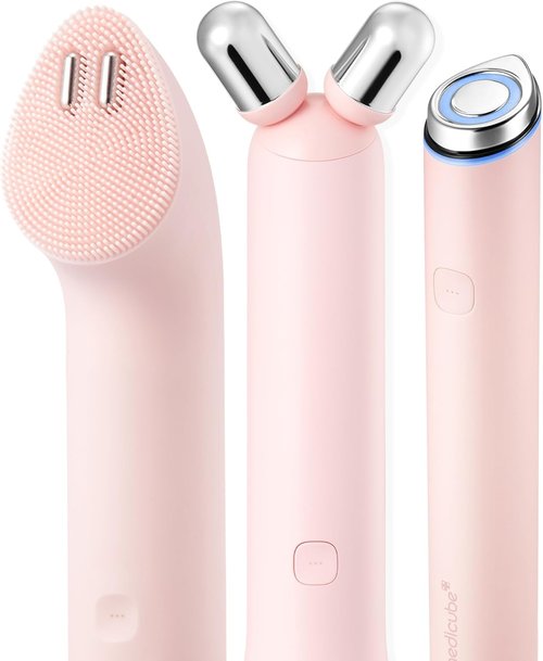 Medicube Mini Booster Pro Plus Facial Device Set - 3-in-1 Makeup Removal & Pore Cleansing | Pink
