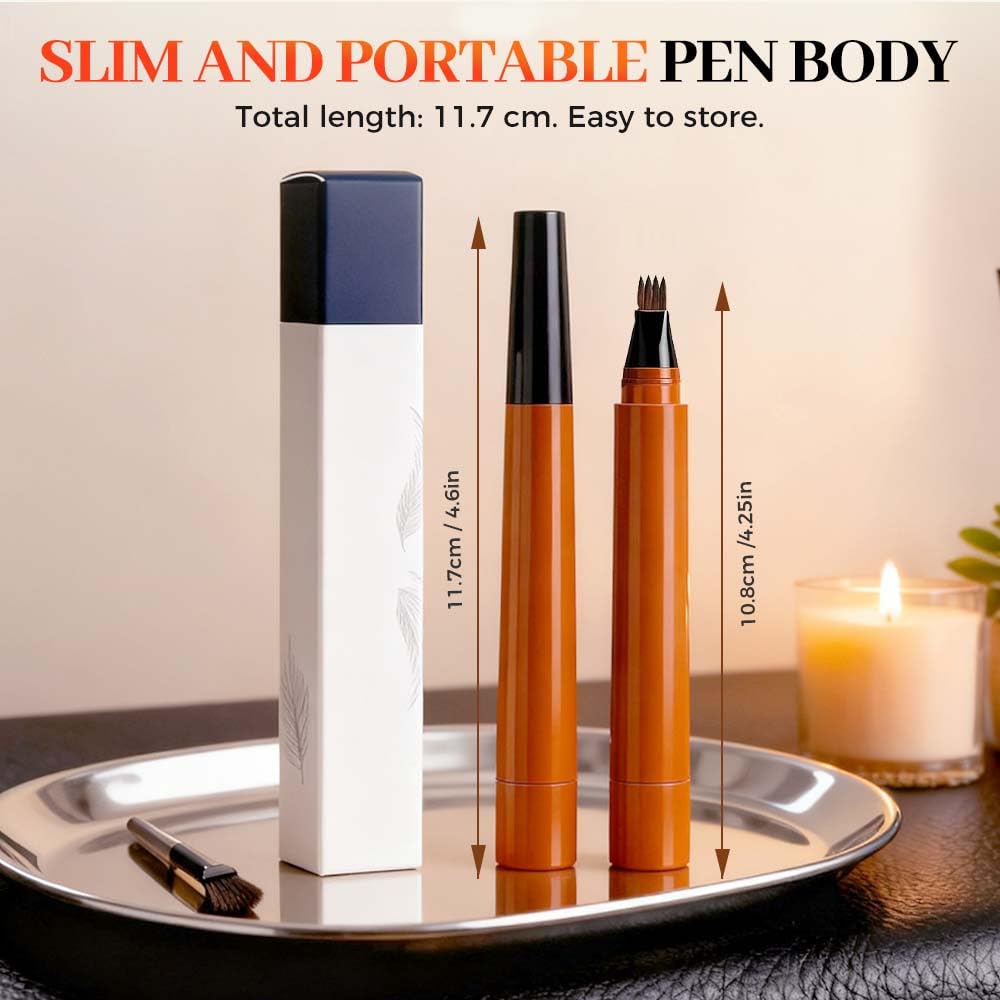 Skiennix 3D Magic Eyebrow Tattoo Pencil - Long-Lasting Fine Stroke Microblade | 2 Pcs Dark Brown