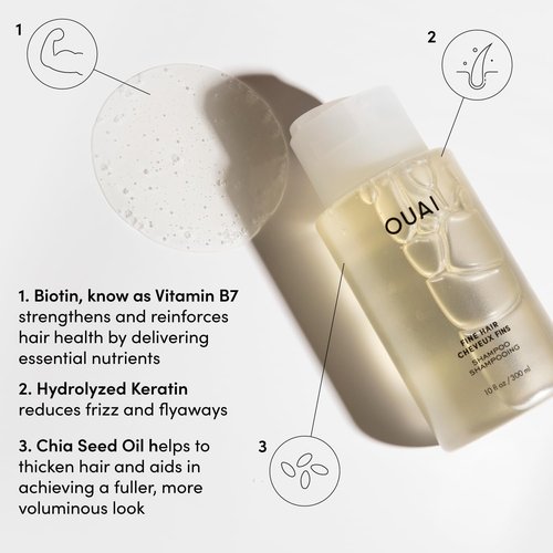 OUAI Fine Shampoo & Conditioner Set - Sulfate-Free Formula with Keratin & Shea Butter - 10 Fl Oz