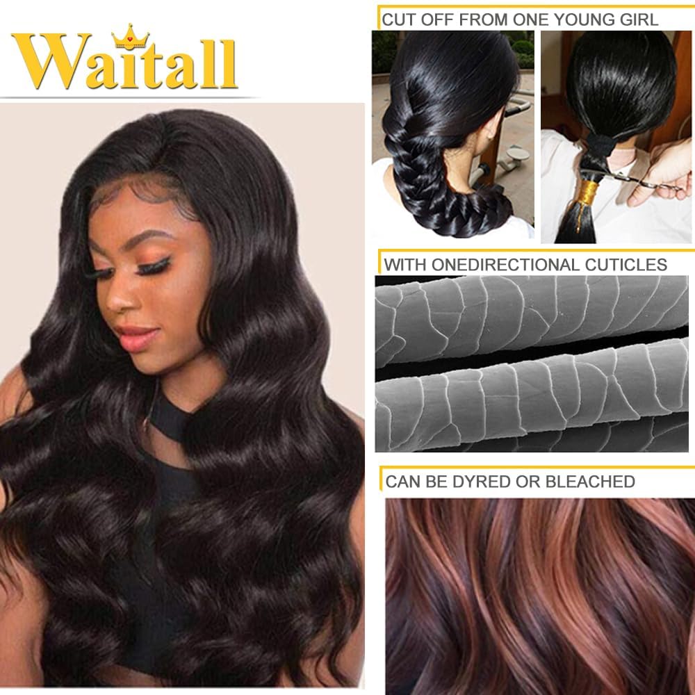 WAITALL Brazilian Body Wave One Bundle 8 inch 100% Unprocessed Brazilian Virgin Body Wave Human Hair Natural Black 8A Brazilian Body Wave Human Hair Weft