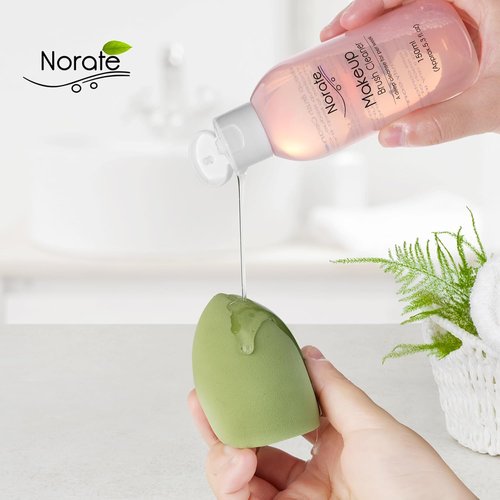 Norate Makeup Brush Cleaner - Gentle Formula Deep Clean Solution & Cleansing Pad | 2-Piece Set