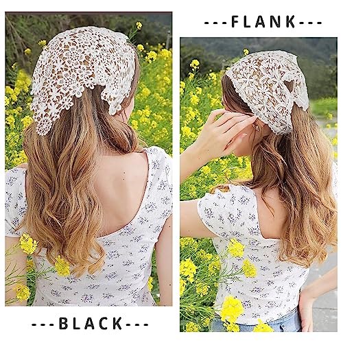 WELROG 3 PCS Hair Scarf, Hair Bandanas Chiffon Head Kerchief, Vintage Knitted Headband for Women, Headwrap for Girls