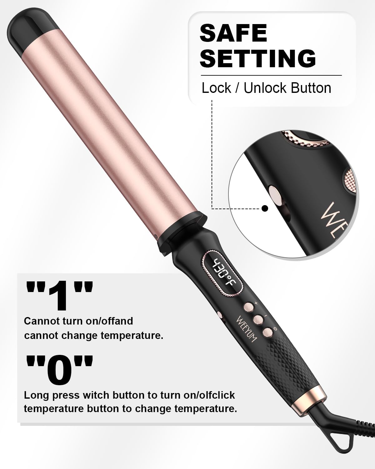 **Skiennix 1.5-Inch Curling Wand - Professional Clamp-Free Iron for Effortless Beach Waves**
