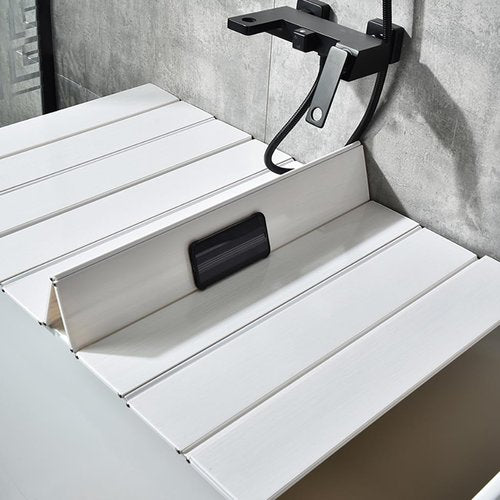 Adjustable Foldable Dust-Proof Bathtub Cover White,Waterproof Shutter Bathtub Tray & Laptop Desk 2 in 1 Fits Most Tubs,Modern Bath Tub Racks for Home (0.8Mx1.8M（2.62FTx5.9FT）, 0.24in Thick)