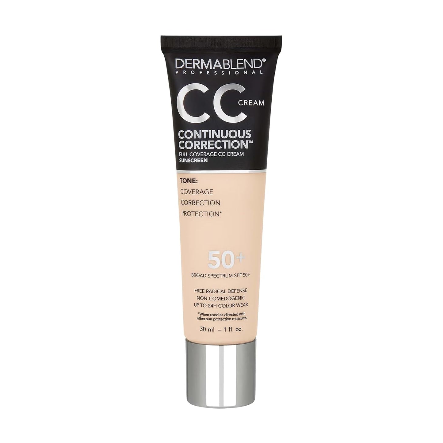 Dermablend CC Cream Foundation - Full Coverage Tone-Evening Makeup with SPF 50+, Oil-Free Formula