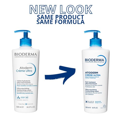 Bioderma Atoderm Cream - Ultra Hydrating Body Moisturizer for Sensitive Skin | 500ml