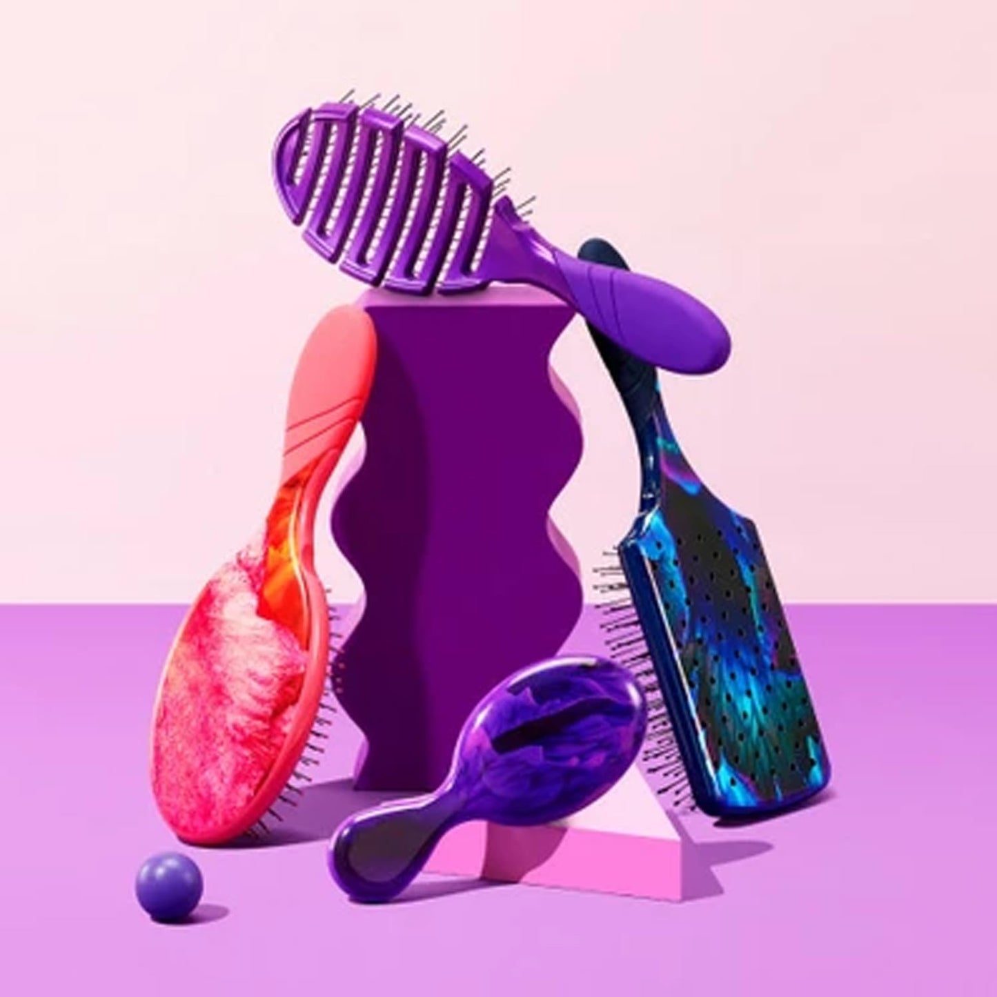 Wet Brush-Pro EasyGrip Detangler Hair Brush - Limited Edition Botanic Design, Purple/Multi, 1 Count