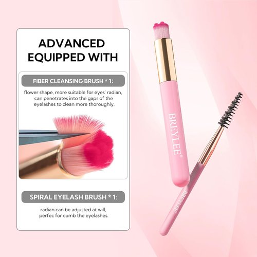 BREYLEE Eyelash Cleanser - Paraben & Sulfate Free Shampoo Foam with Brushes | 60ml (2 fl oz) for Salon & Home Use