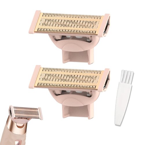 Finish Touch Flawless | 2-Pack Replacement Body Razor Heads with Clean Brush - Rose Gold