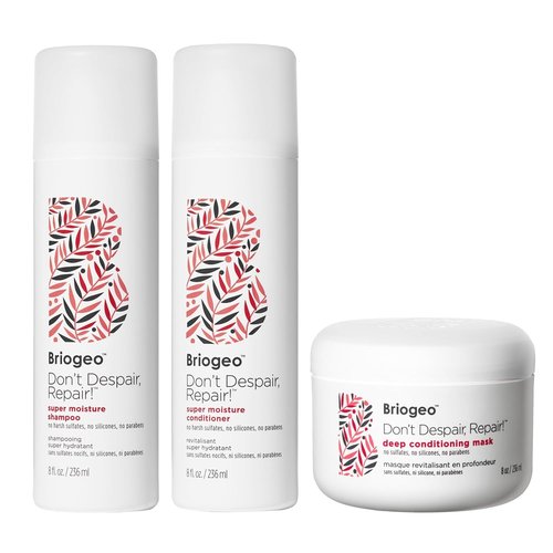Briogeo Don’t Despair, Repair! Damage-Repair Trio - Moisture Shampoo, Conditioner & Deep Mask | Vegan, Sulfate-Free | 3 x 8 fl oz