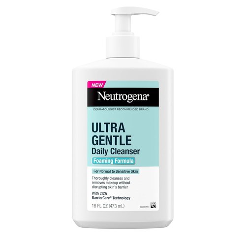 Neutrogena Ultra Gentle Foaming Facial Cleanser - Fragrance-Free Hydrating Face Wash for Sensitive Skin | 16 Fl Oz
