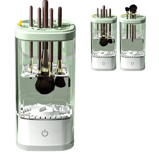 Electric Makeup Brush Cleaner:Fast and Efficient Machine for Deep Cleaning All Brush Types, Compact and Portable for Travel and Home, Ideal for Makeup Enthusiasts and Professionals (Clear)