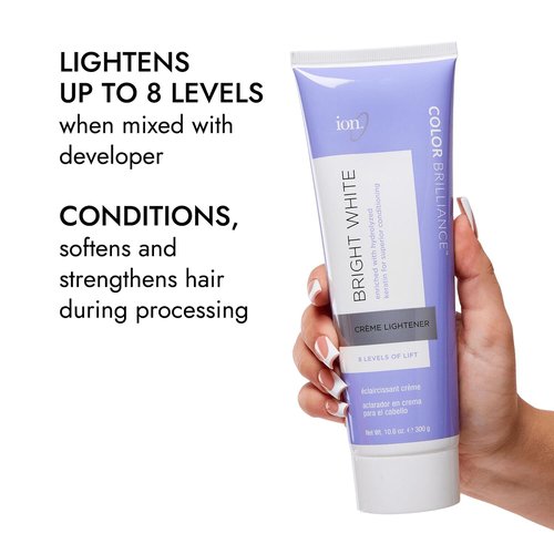 Ion Bright White Creme Lightener - Professional Hair Color Treatment | 10.6 Oz