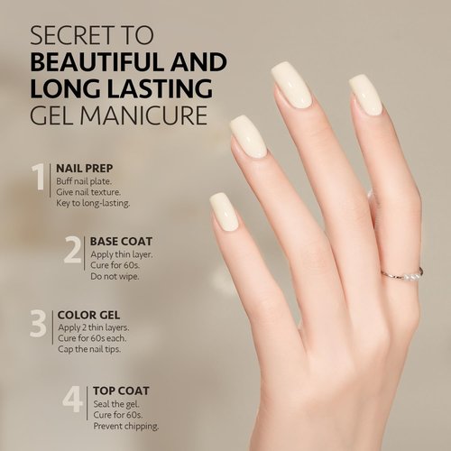 GAOY White Gel Nail Polish, 16ml Soak Off Gel Polish, UV Light Cure for Nail Art DIY Manicure at Home, 2011 Silk White