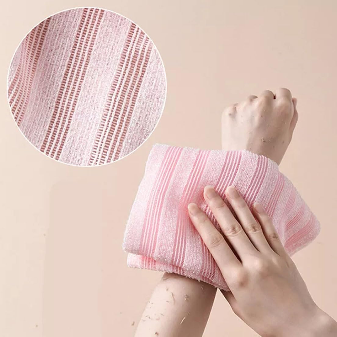Skiennix Exfoliating Shower Towel - Long Washcloth Scrubber for Men & Women | Black