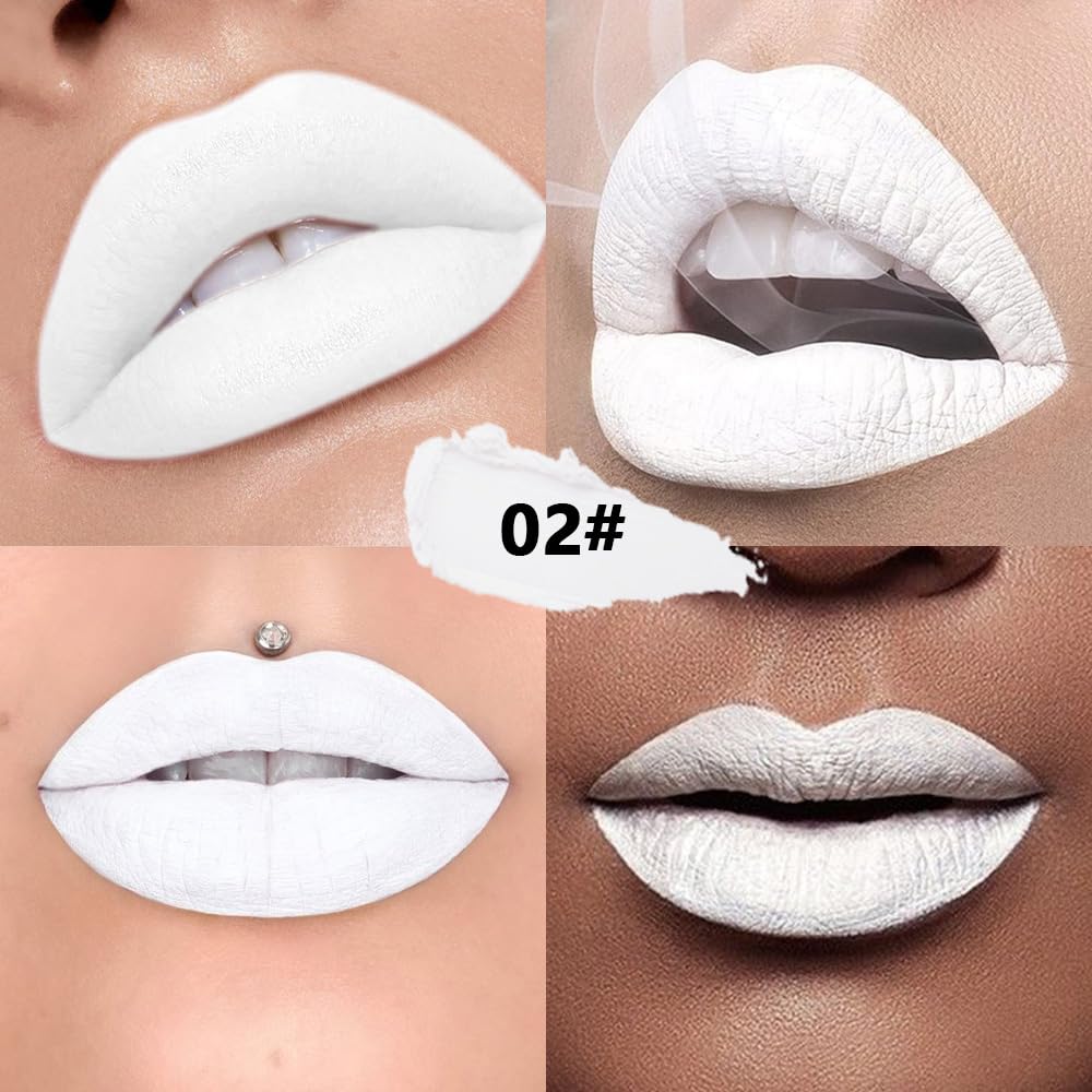 Skiennix White Cream Matte Lipstick - Longwear Velvet Lip Color for Women | Waterproof Multi-Use Stick