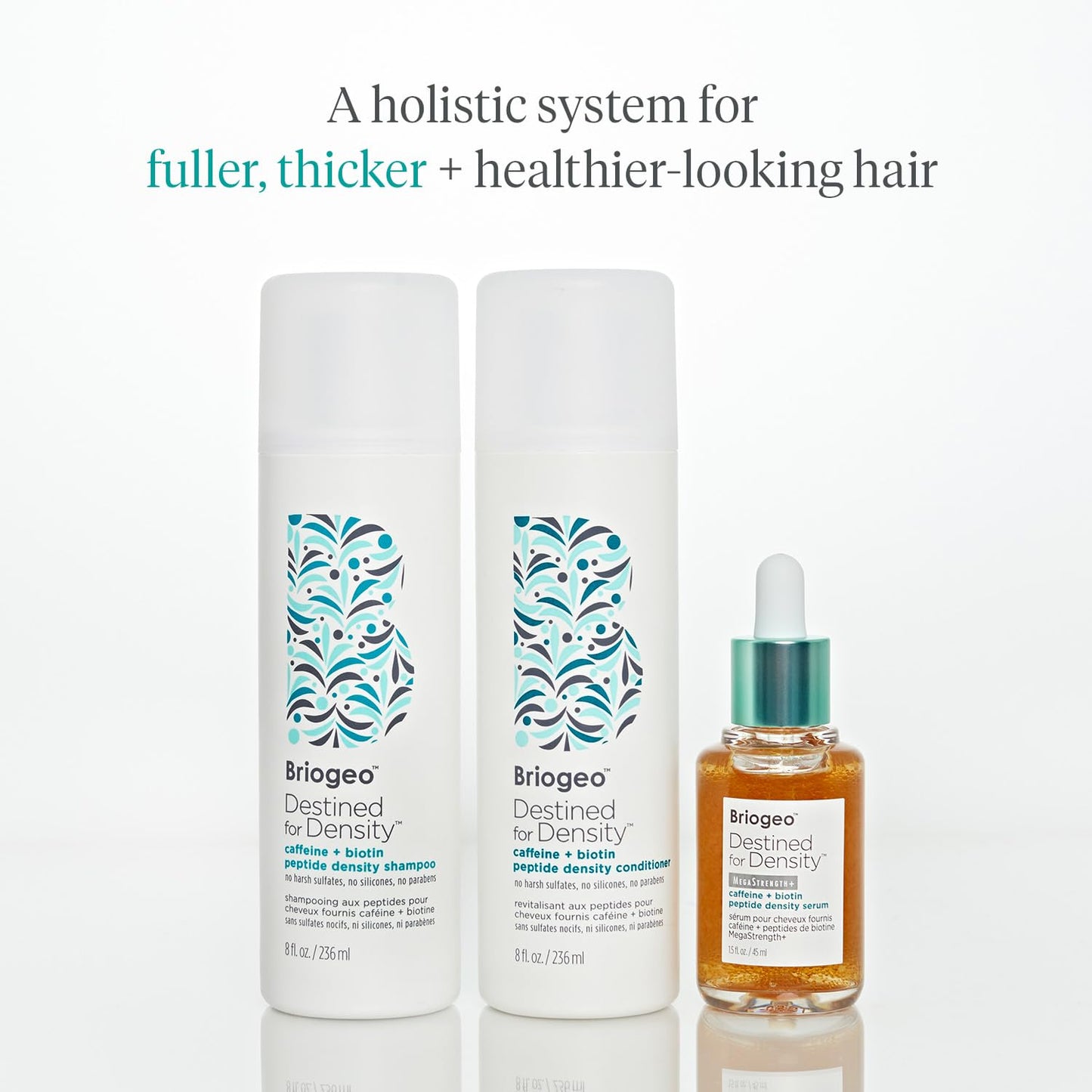 Briogeo Destined For Density Caffeine + Biotin Peptide Density Shampoo, Increases Hair Thickness, Volume and Density for Fine or Thinning Hair, Vegan, Cruelty-Free