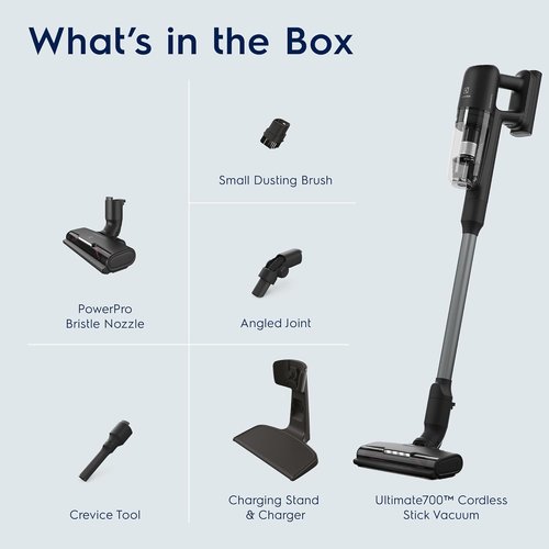 Electrolux Ultimate700 Cordless Stick Vacuum - High Suction Power, 50-Minute Run Time, Granite Gray