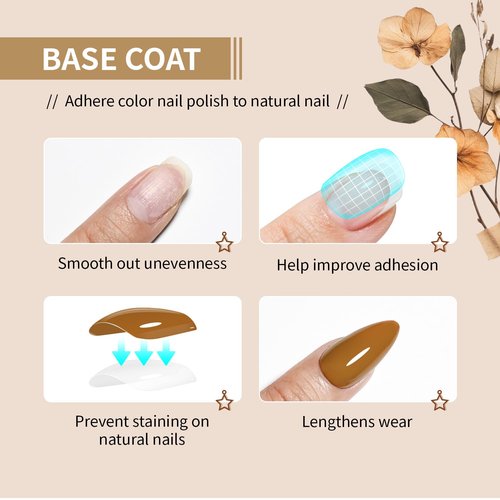 Regine Switzerland Quick Dry Base and Top Coat Nail Polish Set - 16.5ml High-Gloss, No UV Light Needed
