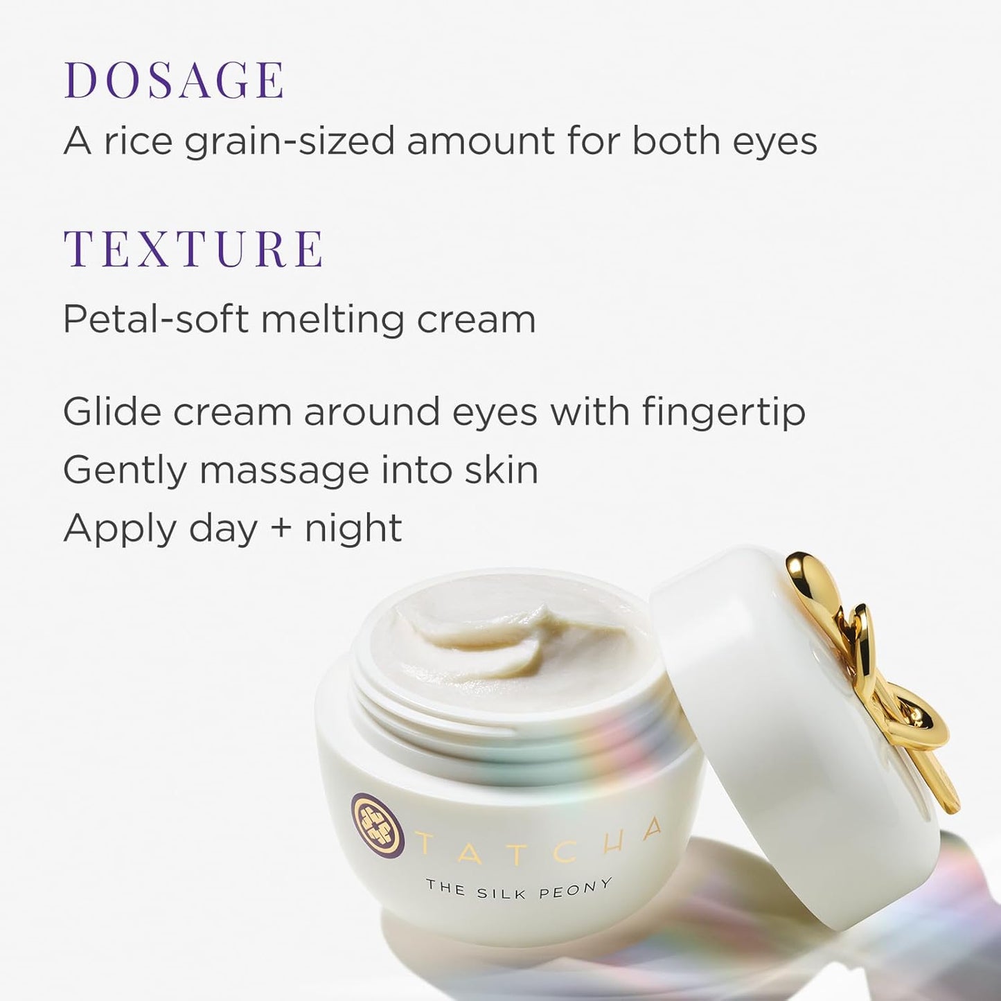 TATCHA Silk Peony Melting Under Eye Cream - Hydrating Line-Smoothing Formula for Wrinkles | 15 ml / 0.5 oz
