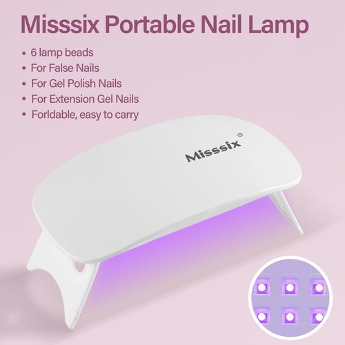 Misssix Short Square Gel Nail Tips Kit, 216Pcs Pre Etched Clear gel x Fake Nails, Full Cover False Nail 9-in-1 Gel Glue and Portable Mini U V Nail Lamp for Women 12 Sizes