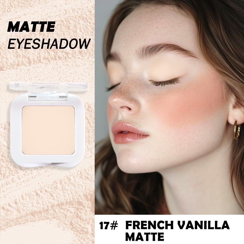 Skiennix Neutral Light Nude Beige White Matte Eyeshadow Palette - Natural Vegan Formula for Long-Lasting Wear
