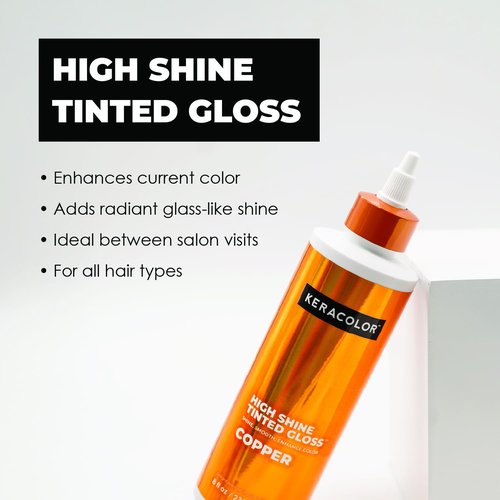 Keracolor High Shine Tinted Hair Gloss - Sheer Color-Enhancing In-Shower Treatment, Copper, 8 Fl Oz