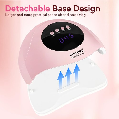 JODSONE Quick U V LED Nail Lamp with 4 Timer Settings Auto Sensor Nail Dryer Pink