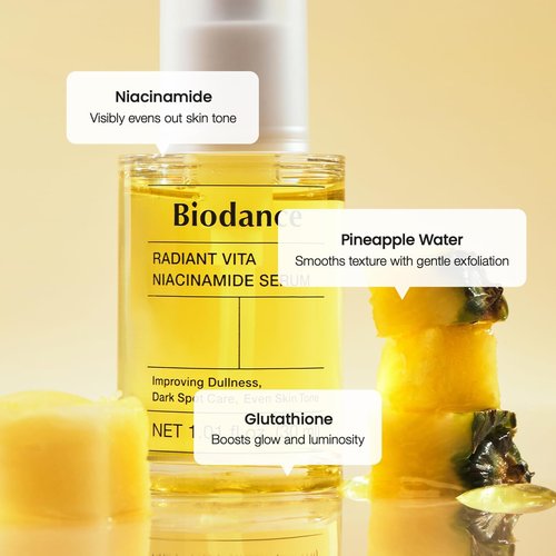 BIODANCE Radiant Vita Niacinamide Serum - Even Tone Dark Spot Treatment with Vitamin C | 1.01 fl oz