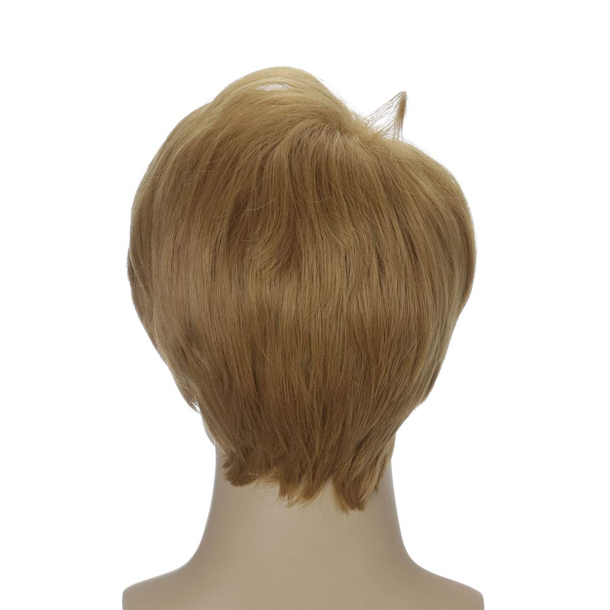 QACCF Short Straight Mens Halloween Costume Shaggy Cosplay Wig (Ash Ginger)