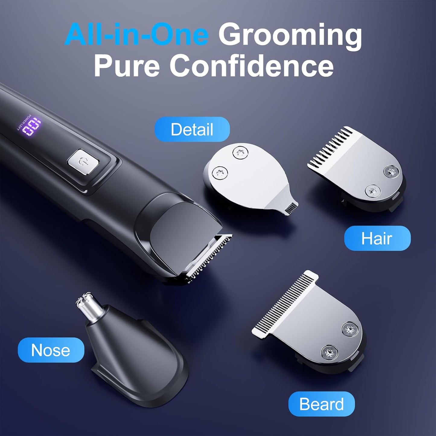 Skiennix Beard Trimmer - All-in-One Electric Razor & Hair Clipper | Waterproof Cordless Grooming Kit