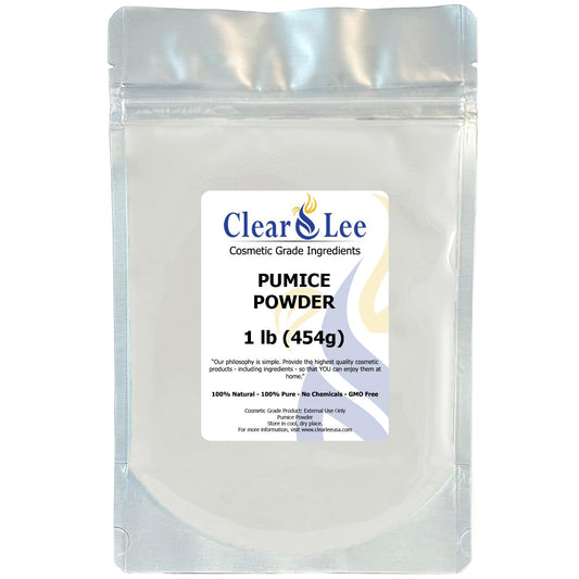 ClearLee Cosmetic Grade Pumice - 100% Pure Natural Grain/Powder - Great for Skin Exfoliation in DIY Soaps, Masks, Scrubs for Face, Body, Foot (1lb, Powder)
