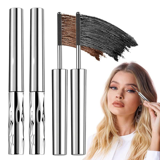 Skiennix Metal Wand Mascara - Waterproof Tubular Eyelash Primer for Long-Lasting, Smudge-Proof Lashes (Black + Brown)