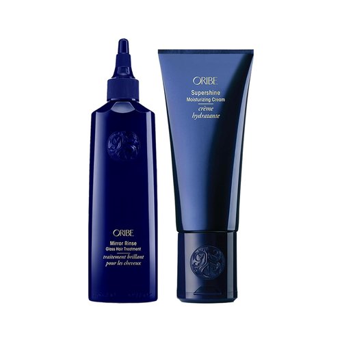 Oribe Mirror Rinse Glass Hair Treatment & Supershine Moisturizing Cream Bundle - Ultimate Shine & Hydration