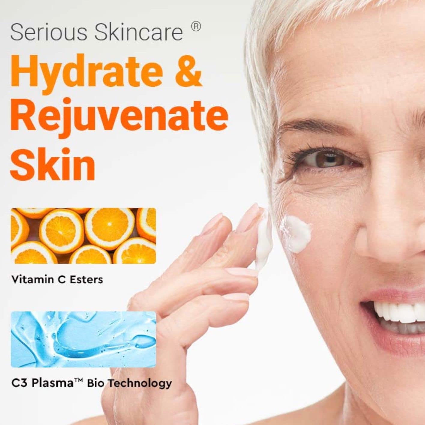 Serious Skincare - Hydrating C3 Vitamin C Facial Cleanser - Gentle Face Wash with Hydrolyzed Collagen - Botanical Extracts - For Dry and Mature Skin - 4 oz.
