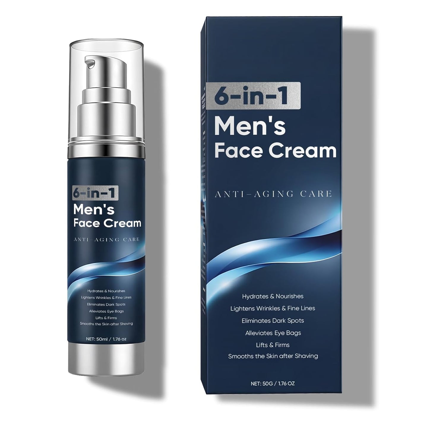 Skiennix 6-in-1 Face Cream for Men - Anti-Aging Moisturizer with Collagen & Hyaluronic Acid | 1.76 fl oz