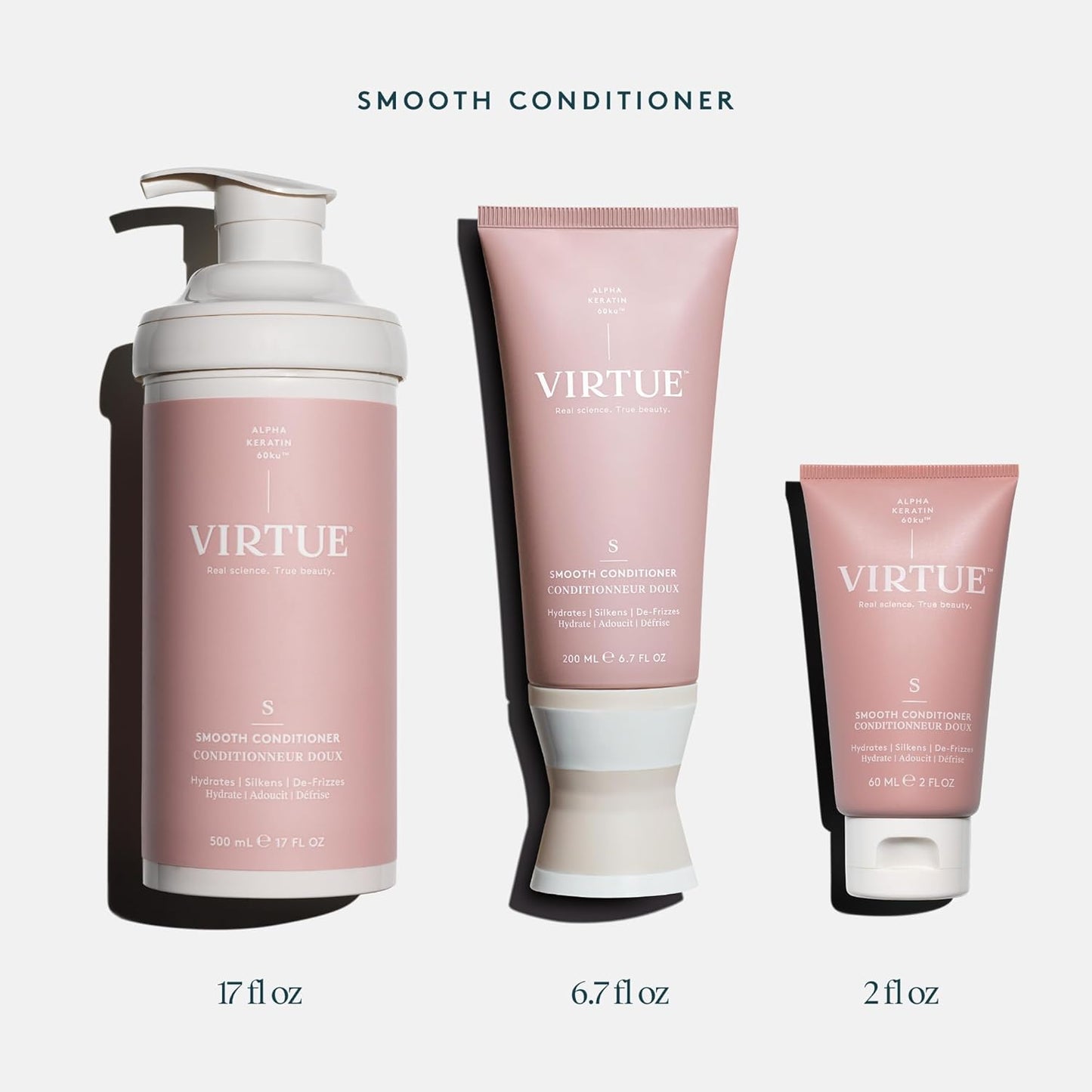 Virtue Smooth Conditioner - Frizz Control for Curly Hair | Sulfate-Free & Color Safe, 8 oz