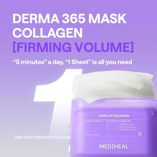 Mediheal Derma 365 Daily Mask - PDRN & Hyaluronic Acid for Deep Moisturization | 30 Sheets
