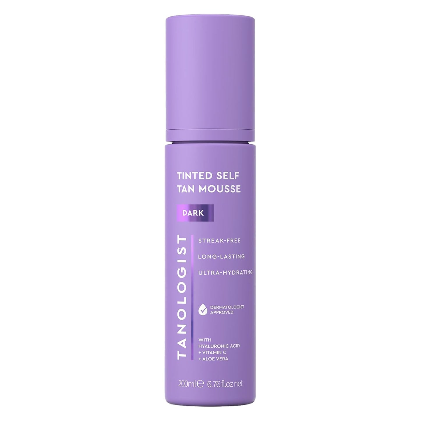 Tanologist Dark Self Tan Mousse - Streak-Free Tinted Formula for Natural Glow | 6.76 fl. oz/200 ml