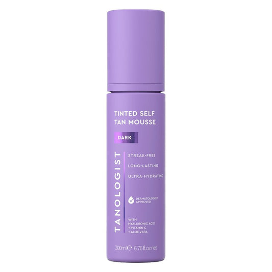 Tanologist Dark Self Tan Mousse, Tinted Self-Tanning Mousse, Streak-Free, Natural Glow, No Fake Tan Smell Or Orange Tone, Long Lasting, Clean Ingredients, Vegan, 6.76 fl. oz/200 ml Bottle