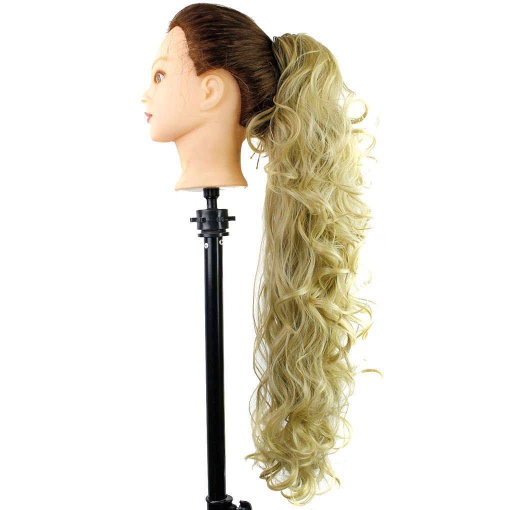 Aixingxing Women's Claw Clip in Ponytail Extension 31",Women's Curly Pony Tail Hair Synthetic Hair Claw Clip Ponytail Wavy Long Curled in Hair Fluffy¬ Tangled Wave Hairpiece for Womens (24)