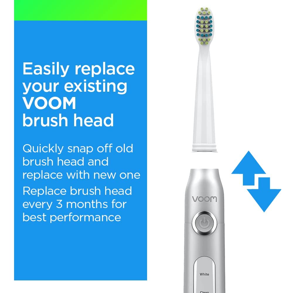 Voom Sonic – Pro 3/Pro 5 Replacement Heads | Pack of 6 Replacement Brushes | Advanced Bristle Technology| Soft DuPont Nylon Bristles | Oral Care