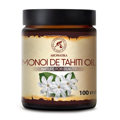 AROMATIKA Monoi De Tahiti Carrier Oil - Pure Cold Pressed Coconuts & Gardenia - 3.4 Fl Oz for Face & Body Care