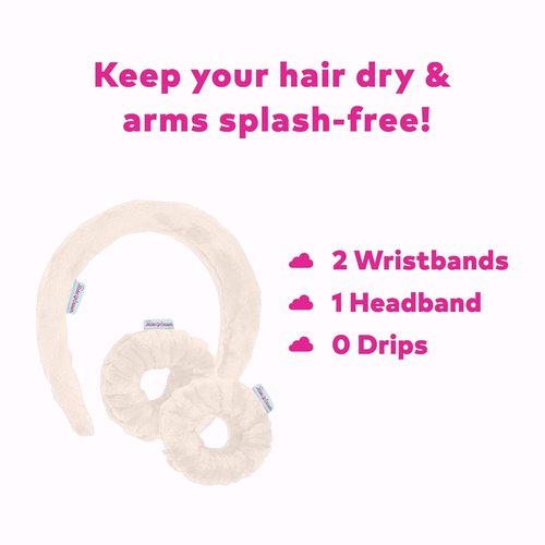 Original MakeUp Eraser Drip Eraser Set - Absorbent Headband & Wristbands for Spa Use | 3-Piece Set