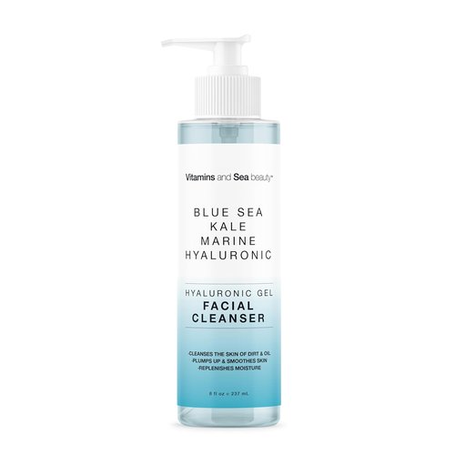 Regine Switzerland Hyaluronic Gel Facial Cleanser - Hydrating & Clarifying with Blue Sea Kale - Vegan, 8 fl oz