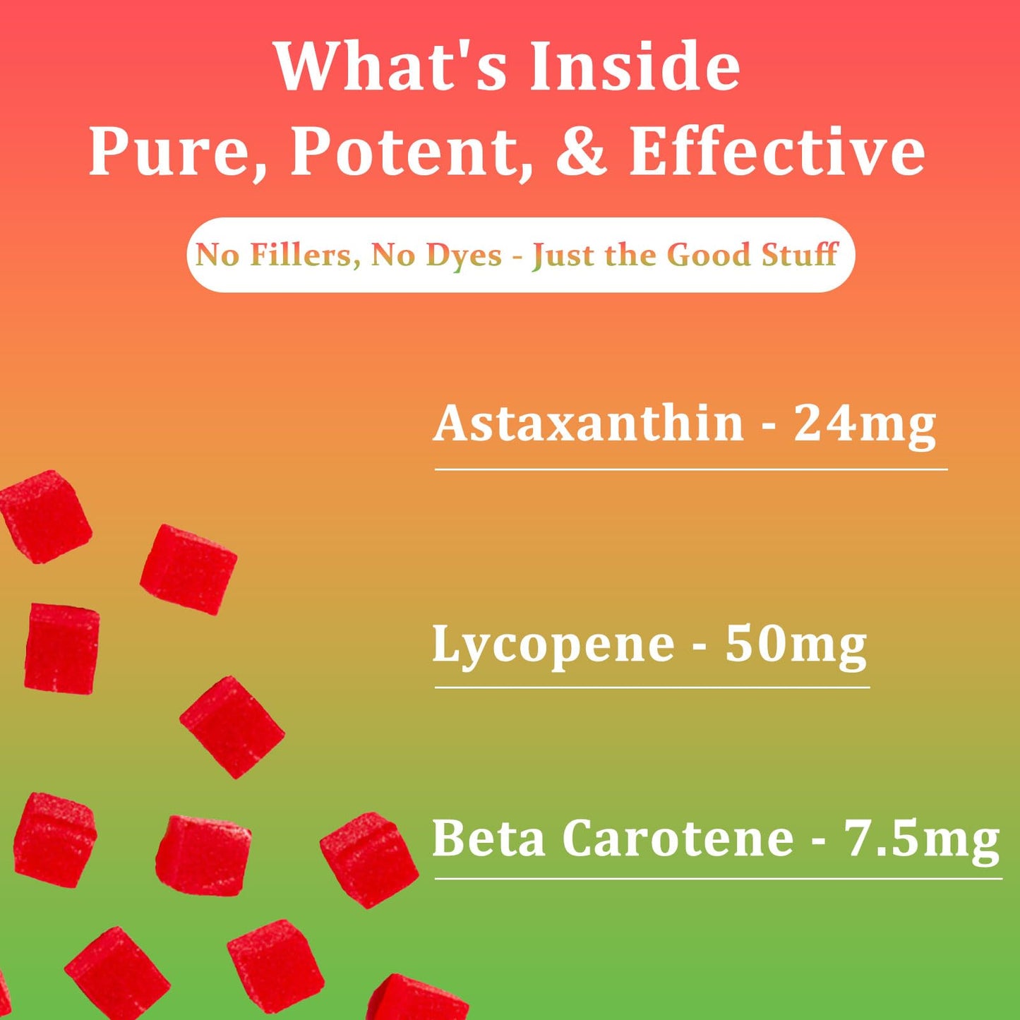 Tanning Gummies, Daily Tanning Gummies with Astaxanthin, Lycopene & Beta Carotene for Skin Health & Glow, Vegan, Non-GMO, 60 Count