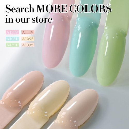 Double Rhythm 15ML Gel Nail Polish Pure Sheer Same Color Same Bottle Soak Off Gel Polish Art Manicure Salon DIY at Home for Women (Cream Nude Pink-A1332)