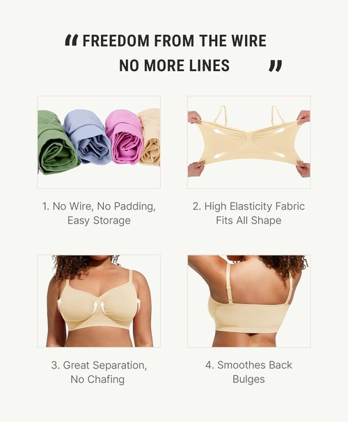 FeelinGirl Bralettes for Women - Comfortable Seamless Bras with Support | No Underwire Design