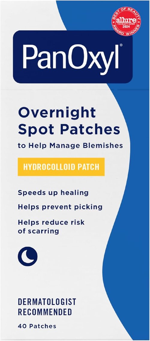 PanOxyl PM Overnight Spot Patches - Advanced Hydrocolloid Healing Technology | Fragrance-Free, 40 Count
